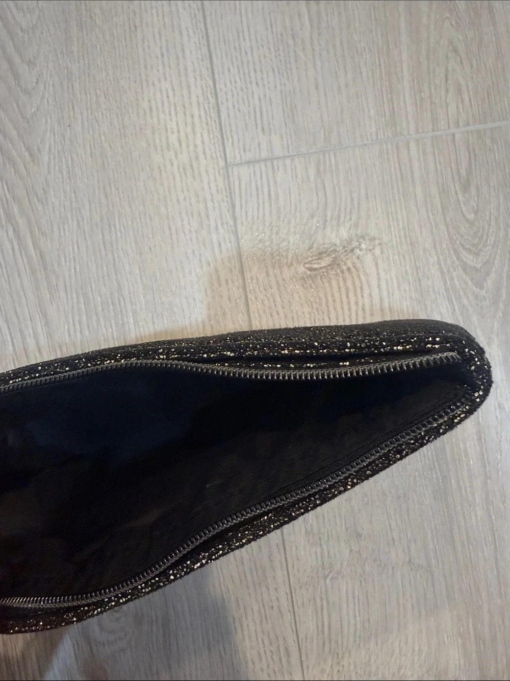 Victoria's Secret Metallic Black Cosmetic Pouch